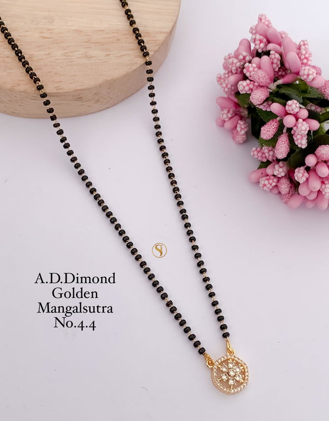 17 Daily Wear AD Diamond Golden Mangalsutra Wholesale Price In Surat
